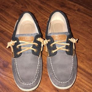 Sperry topside boat shoes in charcoal size 8